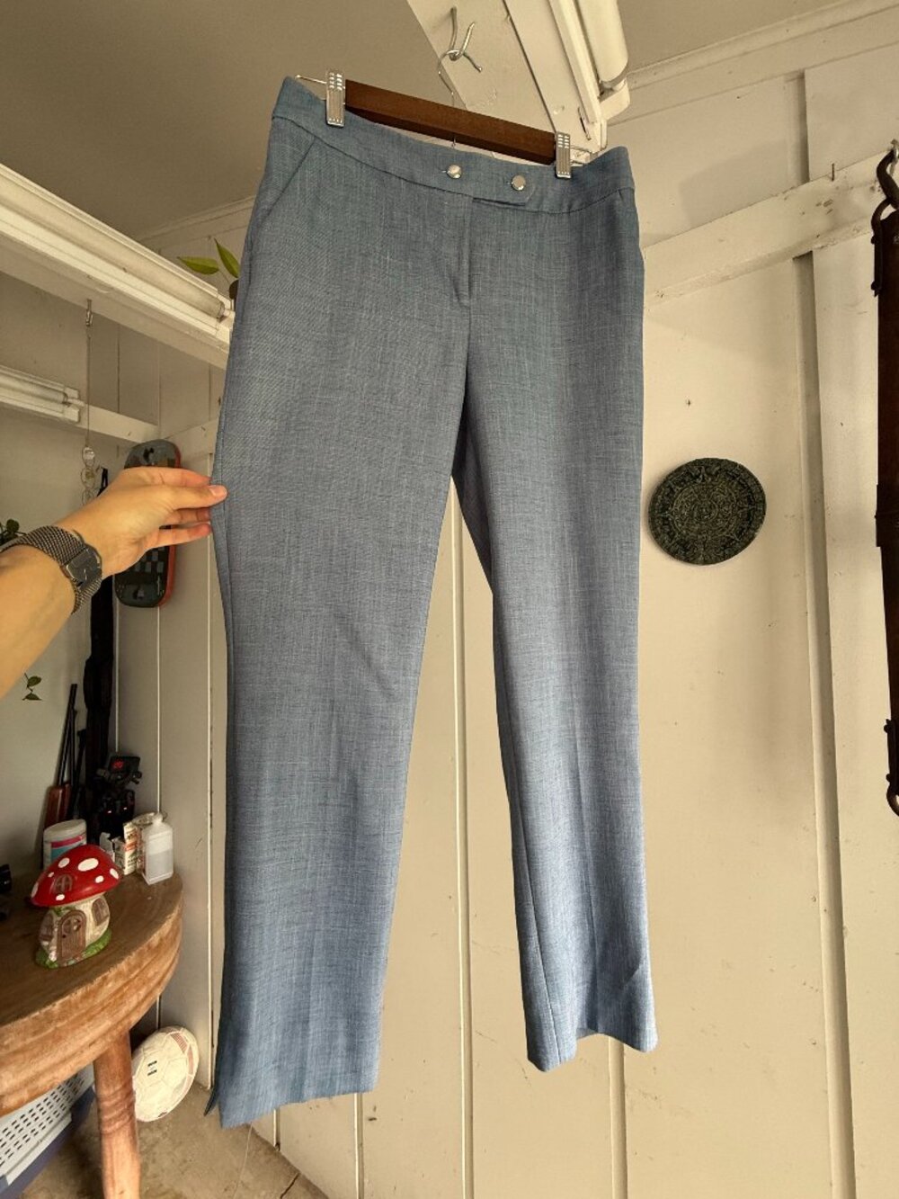 Calvin Klein Blue Straight Leg Dress Pants Size 4 Career Office Trousers